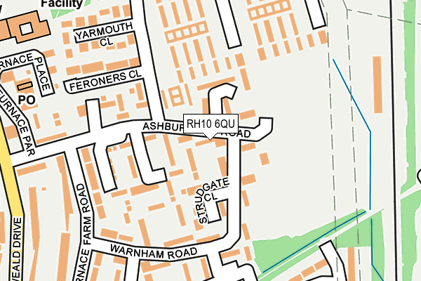 RH10 6QU map - OS OpenMap – Local (Ordnance Survey)
