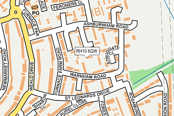 RH10 6QW map - OS OpenMap – Local (Ordnance Survey)