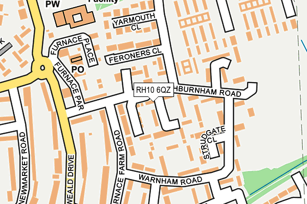 RH10 6QZ map - OS OpenMap – Local (Ordnance Survey)