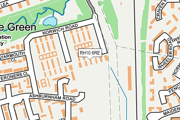 RH10 6RE map - OS OpenMap – Local (Ordnance Survey)