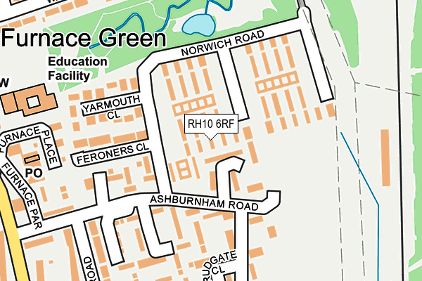 RH10 6RF map - OS OpenMap – Local (Ordnance Survey)