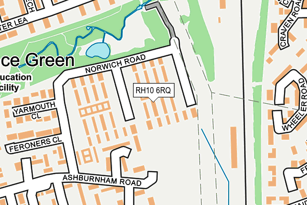 RH10 6RQ map - OS OpenMap – Local (Ordnance Survey)