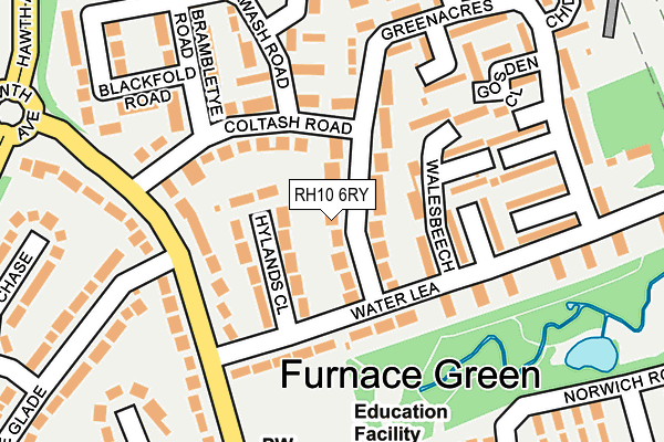 RH10 6RY map - OS OpenMap – Local (Ordnance Survey)