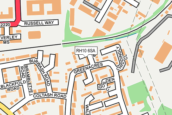 RH10 6SA map - OS OpenMap – Local (Ordnance Survey)