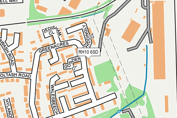RH10 6SD map - OS OpenMap – Local (Ordnance Survey)
