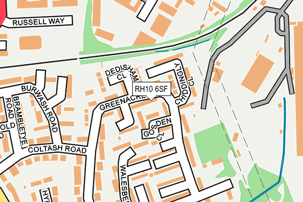 RH10 6SF map - OS OpenMap – Local (Ordnance Survey)