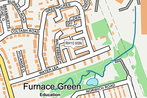 RH10 6SN map - OS OpenMap – Local (Ordnance Survey)