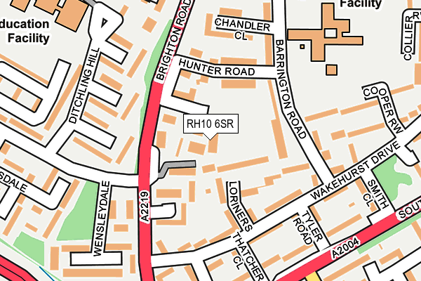 RH10 6SR map - OS OpenMap – Local (Ordnance Survey)