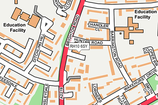 RH10 6SY map - OS OpenMap – Local (Ordnance Survey)