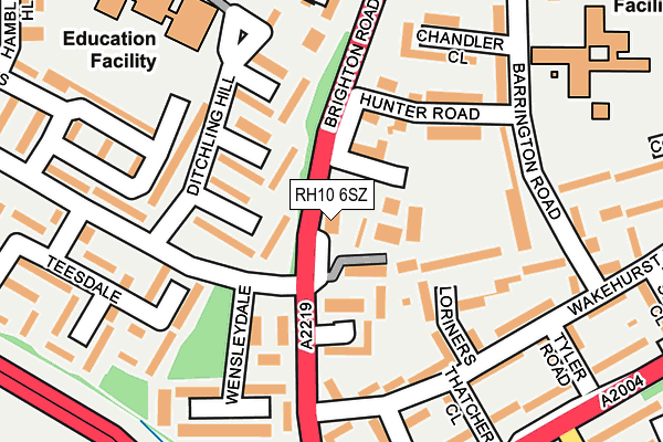 RH10 6SZ map - OS OpenMap – Local (Ordnance Survey)