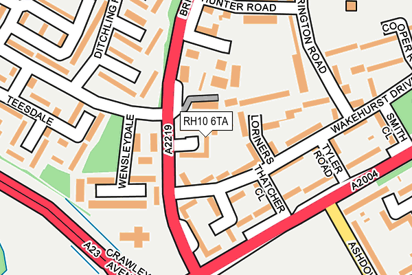 RH10 6TA map - OS OpenMap – Local (Ordnance Survey)