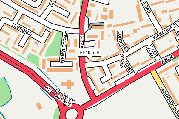 RH10 6TB map - OS OpenMap – Local (Ordnance Survey)