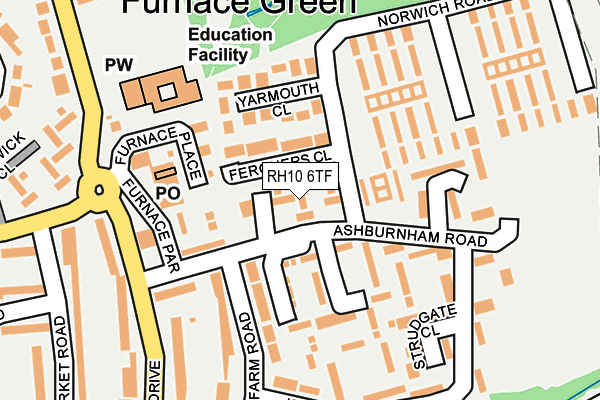 RH10 6TF map - OS OpenMap – Local (Ordnance Survey)