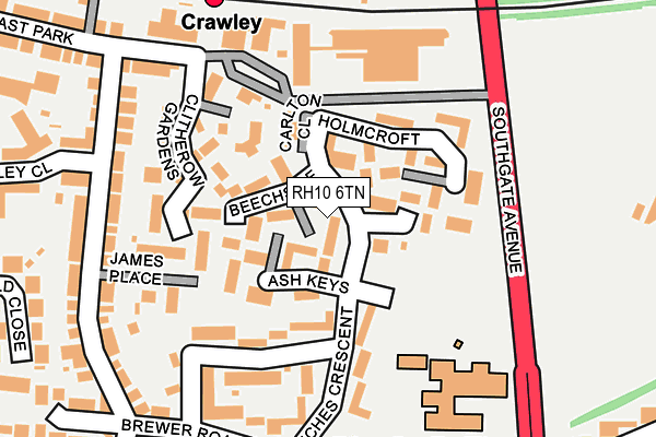 RH10 6TN map - OS OpenMap – Local (Ordnance Survey)