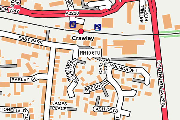 RH10 6TU map - OS OpenMap – Local (Ordnance Survey)