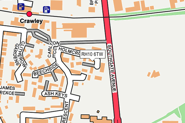 RH10 6TW map - OS OpenMap – Local (Ordnance Survey)