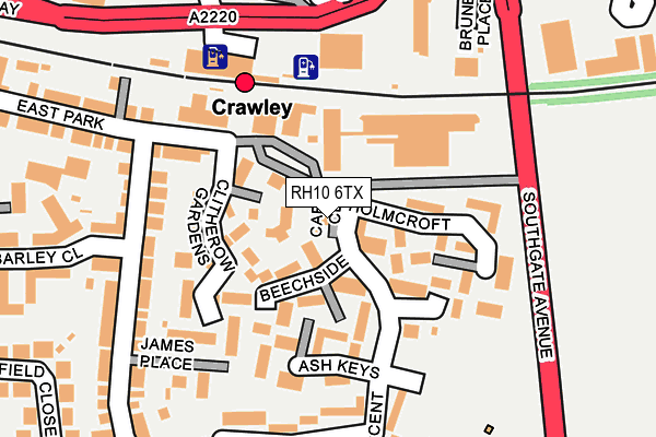 RH10 6TX map - OS OpenMap – Local (Ordnance Survey)