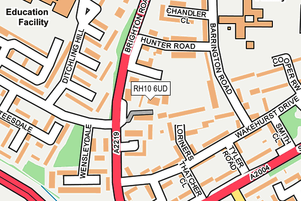 RH10 6UD map - OS OpenMap – Local (Ordnance Survey)