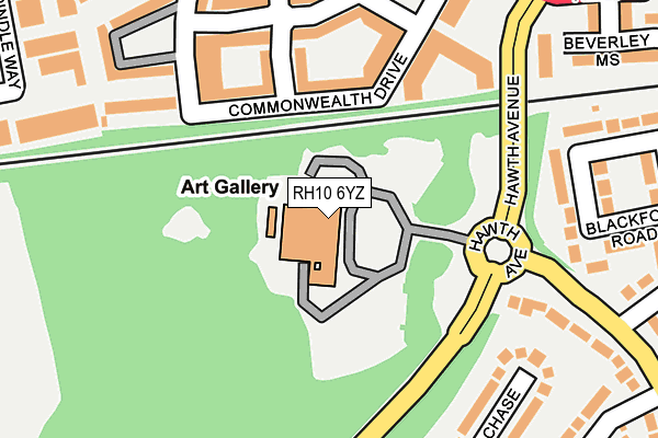 RH10 6YZ map - OS OpenMap – Local (Ordnance Survey)