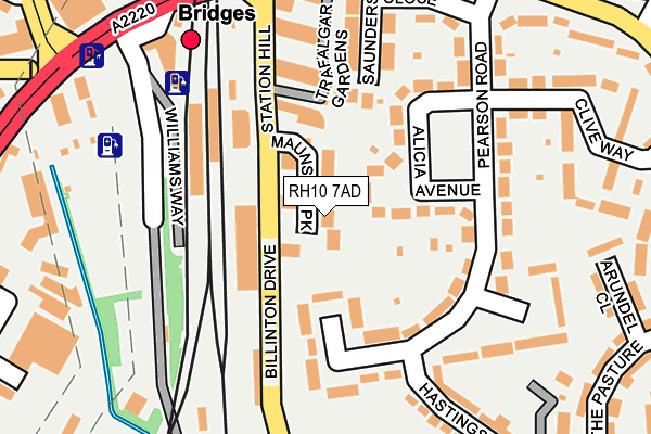 RH10 7AD map - OS OpenMap – Local (Ordnance Survey)