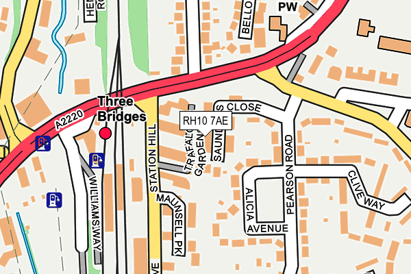 RH10 7AE map - OS OpenMap – Local (Ordnance Survey)