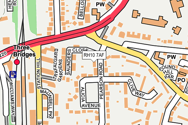 RH10 7AF map - OS OpenMap – Local (Ordnance Survey)