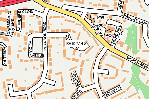 RH10 7AH map - OS OpenMap – Local (Ordnance Survey)