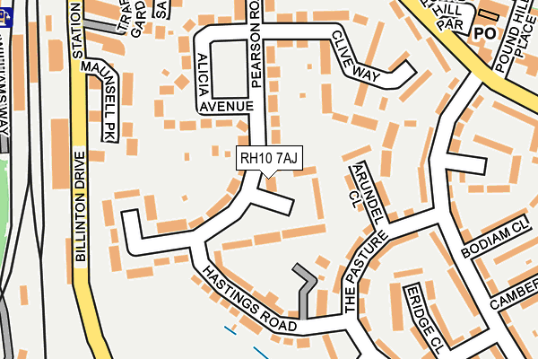 RH10 7AJ map - OS OpenMap – Local (Ordnance Survey)