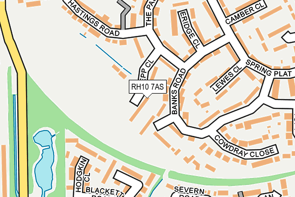 RH10 7AS map - OS OpenMap – Local (Ordnance Survey)