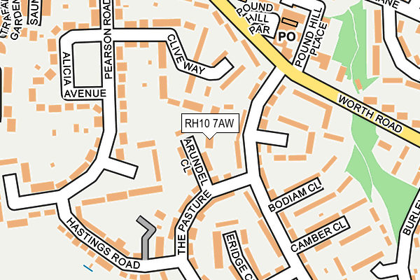 RH10 7AW map - OS OpenMap – Local (Ordnance Survey)