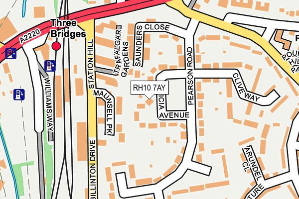 RH10 7AY map - OS OpenMap – Local (Ordnance Survey)