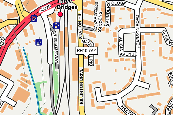 RH10 7AZ map - OS OpenMap – Local (Ordnance Survey)