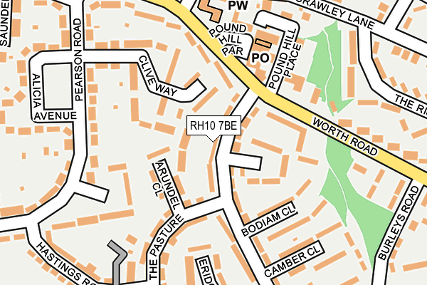 RH10 7BE map - OS OpenMap – Local (Ordnance Survey)