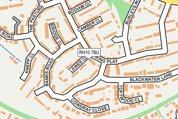 RH10 7BU map - OS OpenMap – Local (Ordnance Survey)