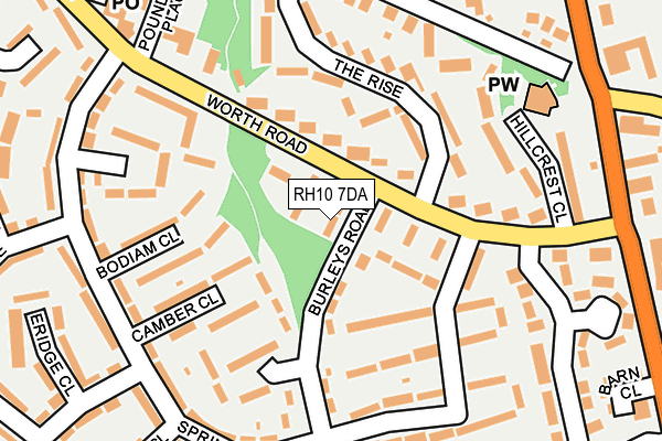 RH10 7DA map - OS OpenMap – Local (Ordnance Survey)