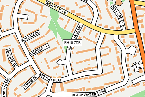 RH10 7DB map - OS OpenMap – Local (Ordnance Survey)