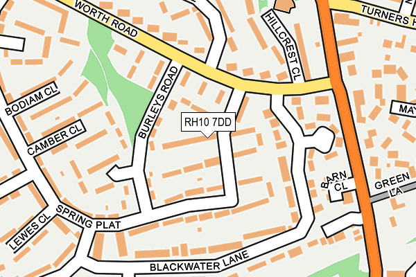 RH10 7DD map - OS OpenMap – Local (Ordnance Survey)