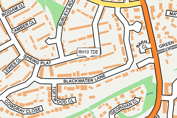 RH10 7DE map - OS OpenMap – Local (Ordnance Survey)