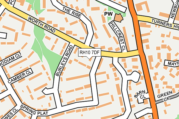 RH10 7DF map - OS OpenMap – Local (Ordnance Survey)