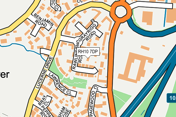 RH10 7DP map - OS OpenMap – Local (Ordnance Survey)