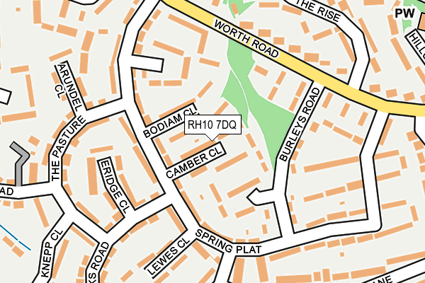 RH10 7DQ map - OS OpenMap – Local (Ordnance Survey)