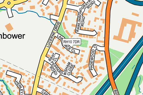 RH10 7DR map - OS OpenMap – Local (Ordnance Survey)