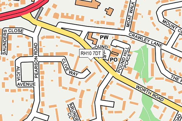 RH10 7DT map - OS OpenMap – Local (Ordnance Survey)