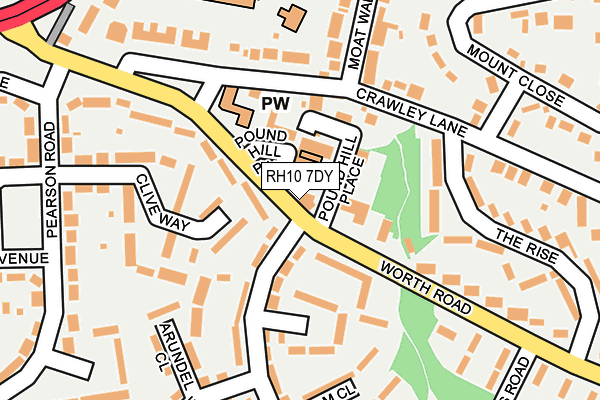 RH10 7DY map - OS OpenMap – Local (Ordnance Survey)