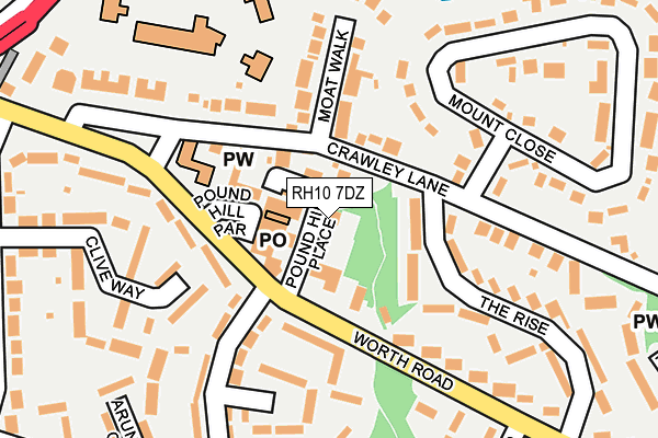 RH10 7DZ map - OS OpenMap – Local (Ordnance Survey)