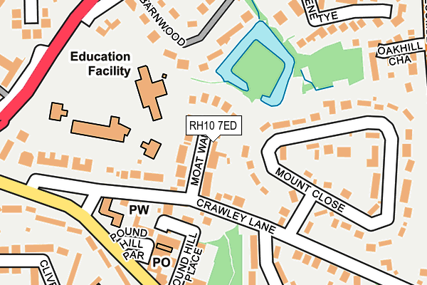 RH10 7ED map - OS OpenMap – Local (Ordnance Survey)