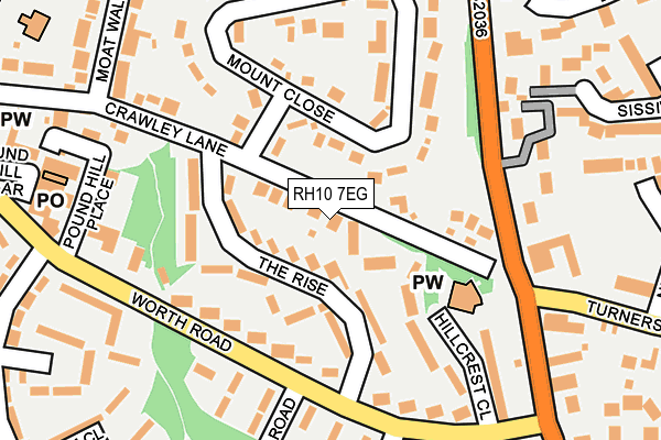 RH10 7EG map - OS OpenMap – Local (Ordnance Survey)