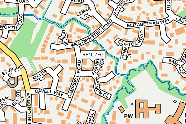 RH10 7FG map - OS OpenMap – Local (Ordnance Survey)