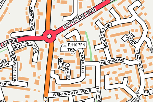 RH10 7FN map - OS OpenMap – Local (Ordnance Survey)