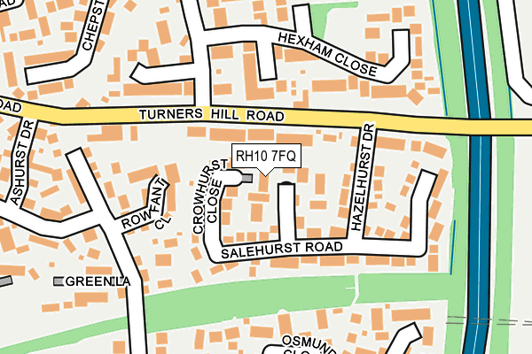 RH10 7FQ map - OS OpenMap – Local (Ordnance Survey)